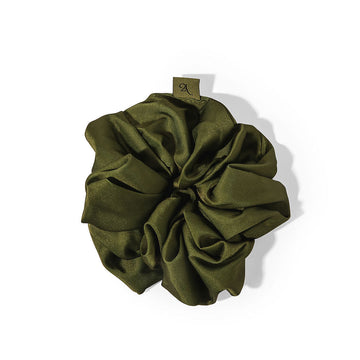 aret-green-satin-scrunchie-for-gentle-hair-styling